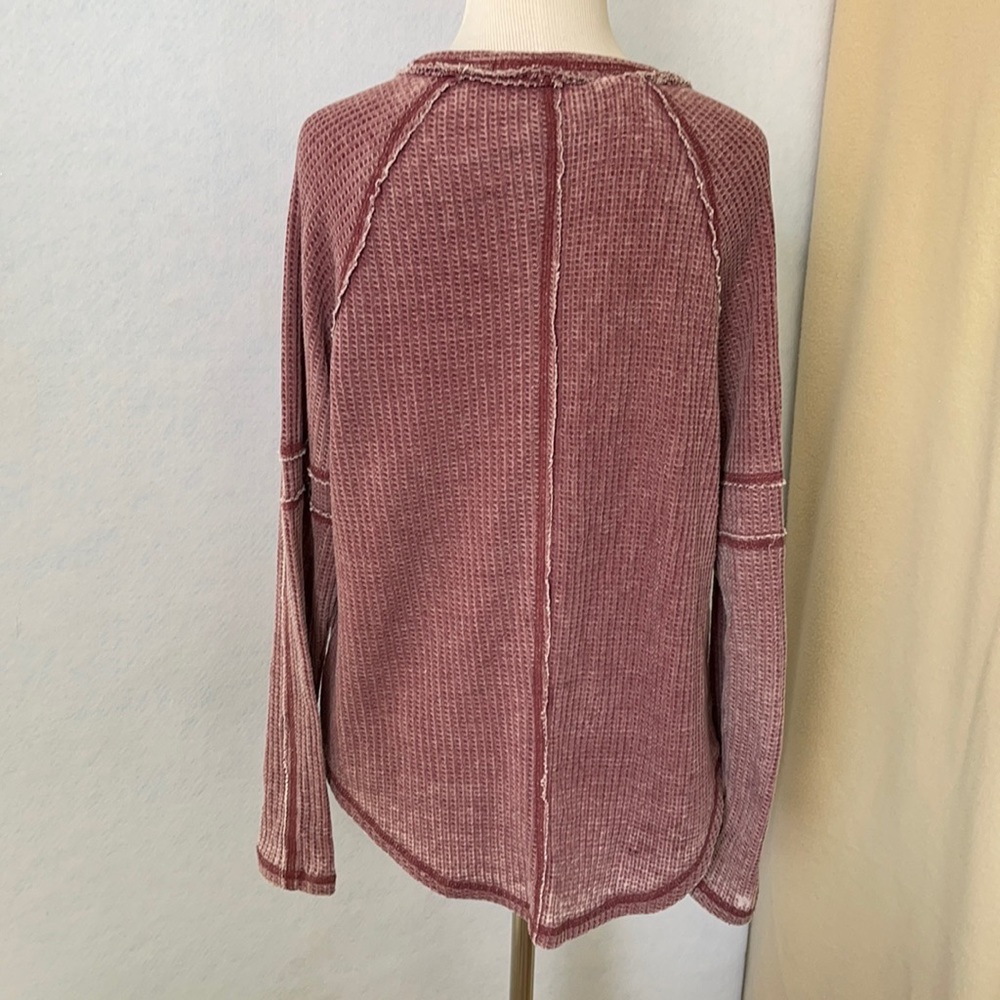 American Rag Thermal Ribbed Long Sleeve Rag Shirt - Picture 6 of 12